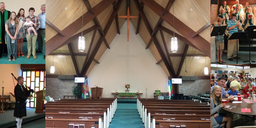 inside view from back of church to front