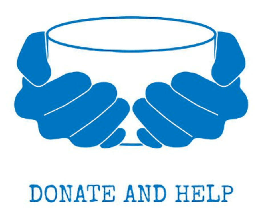 donate and help - bowl with hands