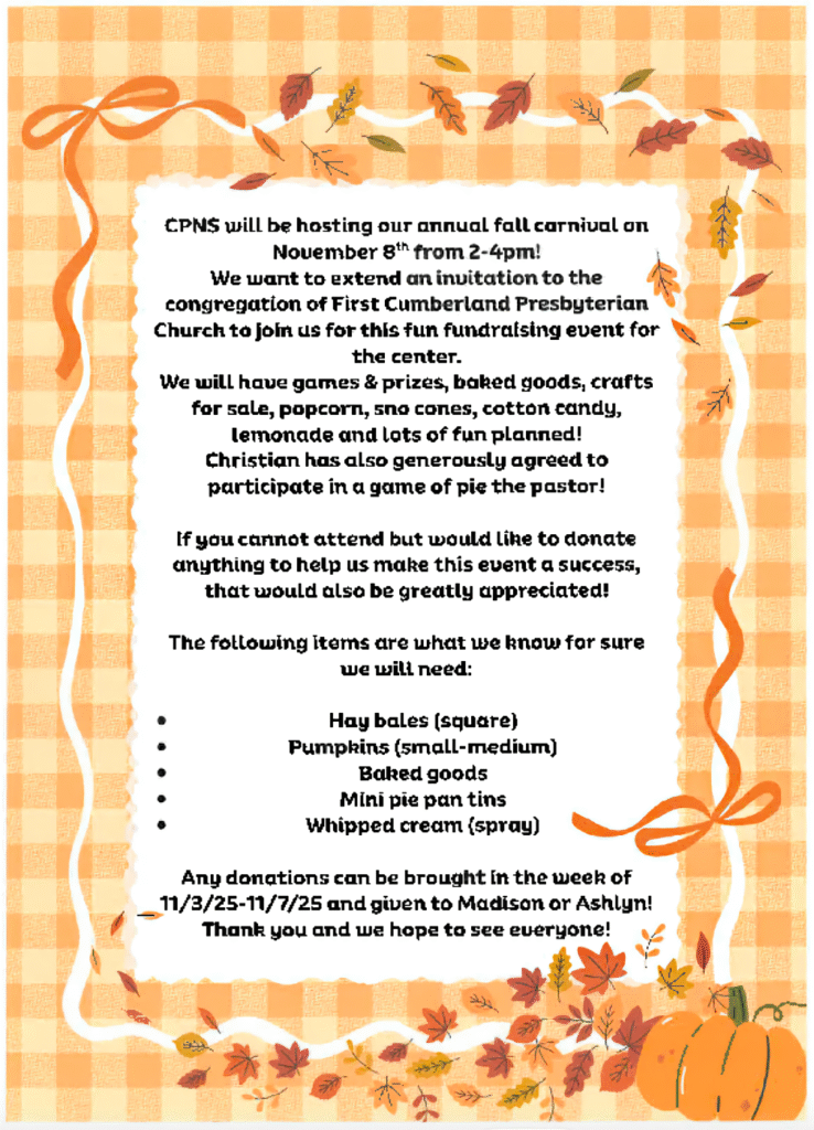 fall carnival information