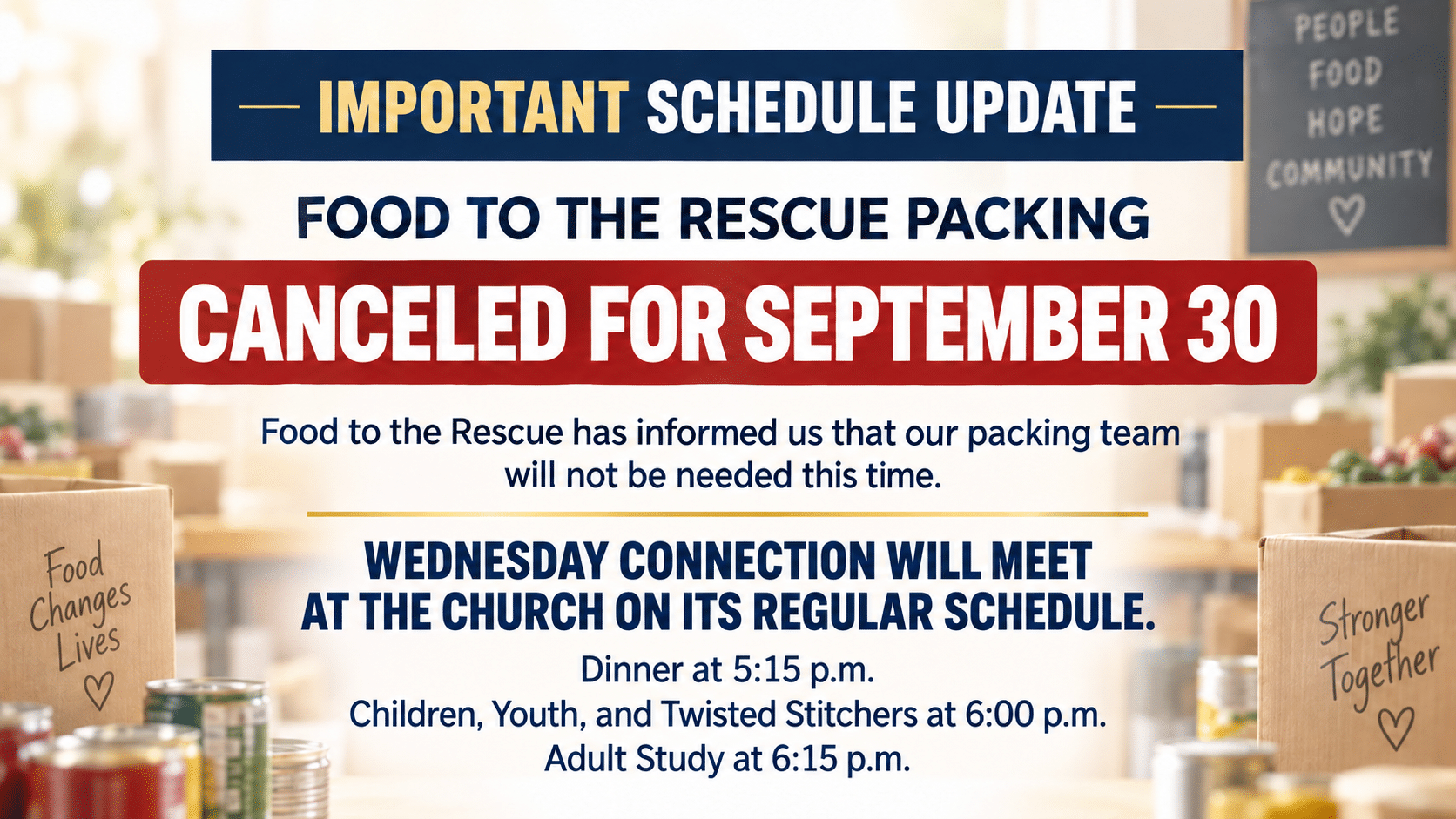 Food to the Rescue Canceled